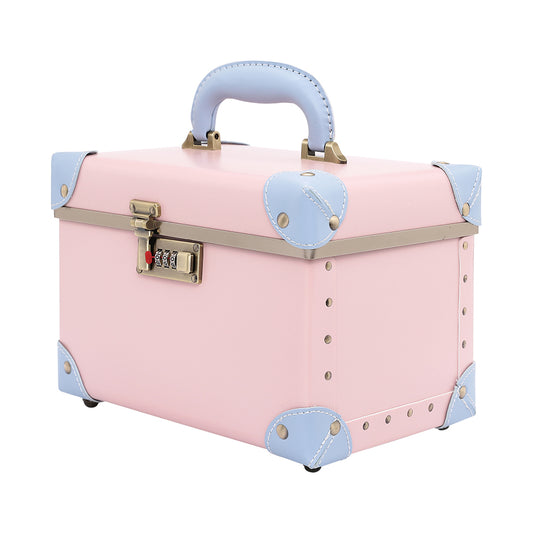 Urecity Make-up box Cosmetic Organizer Case Leather Storage Box with Combination Lock