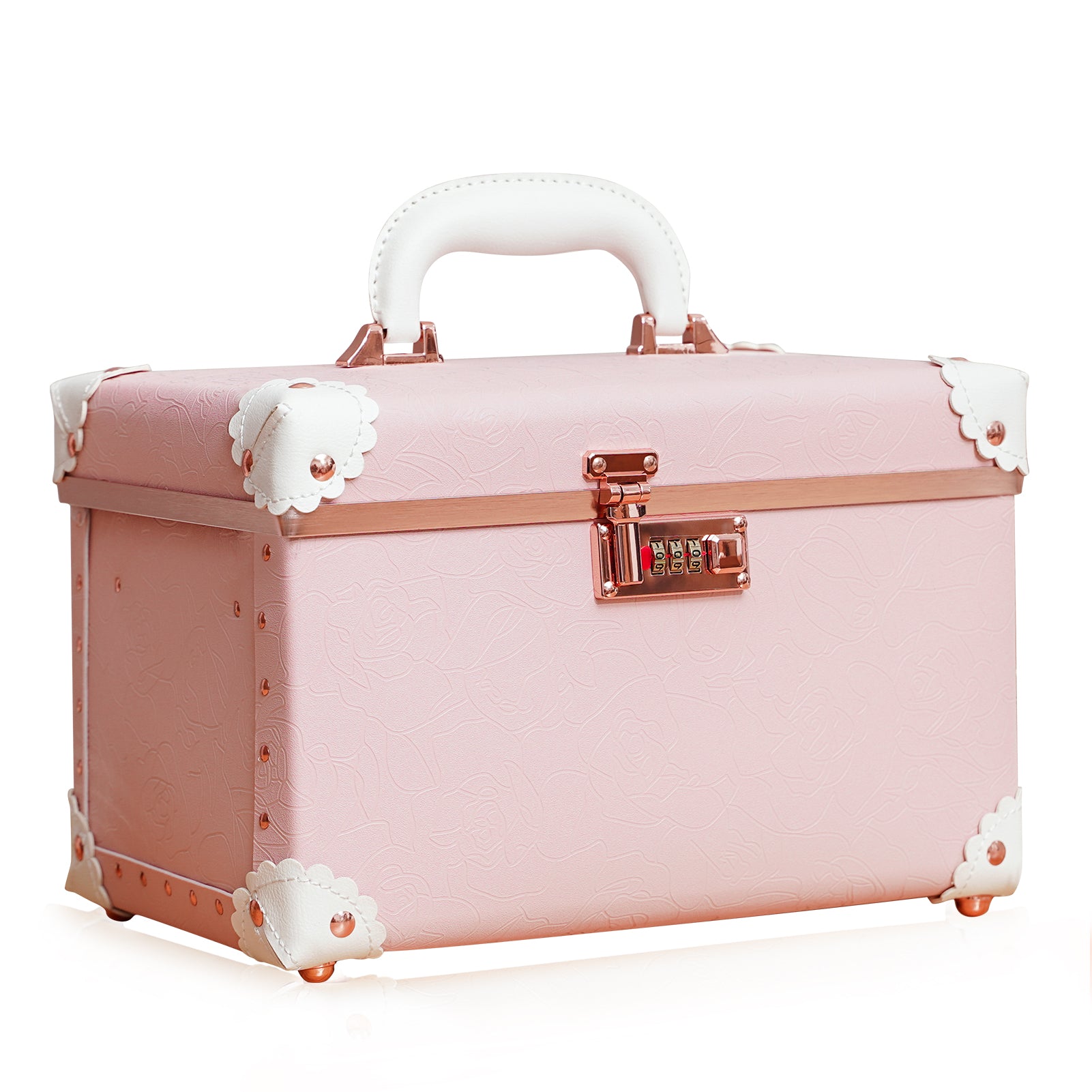 urecity Vintage Leather Makeup Train Case 12.5 inches