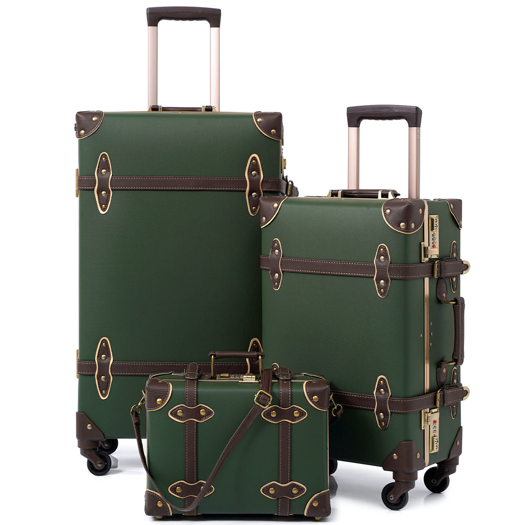 Urecity Vintage Luggage Set Faux Leather – urecity-luggage