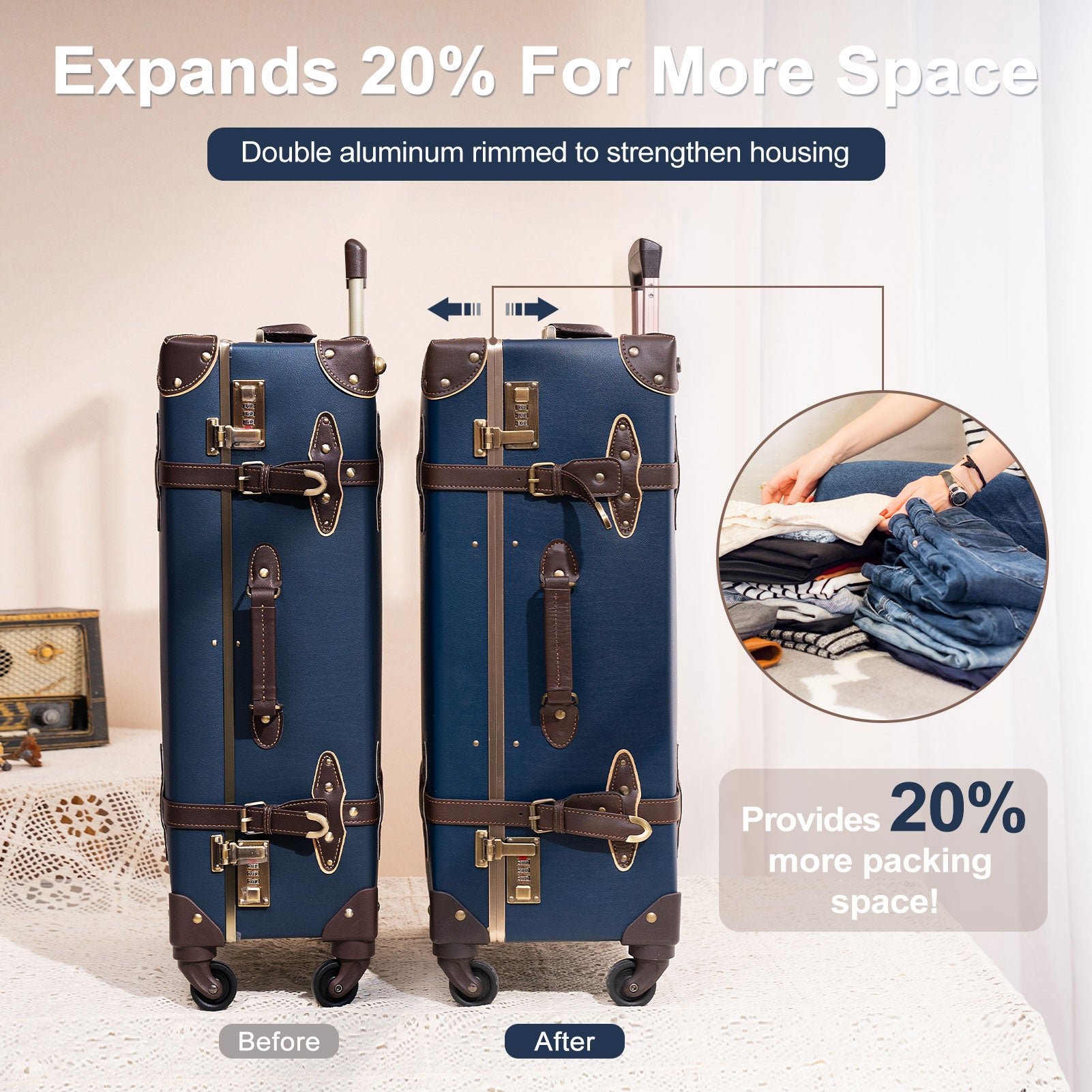 Shop 3Pcs/Set Spinner Luggage Set Vintage Pri – Luggage Factory