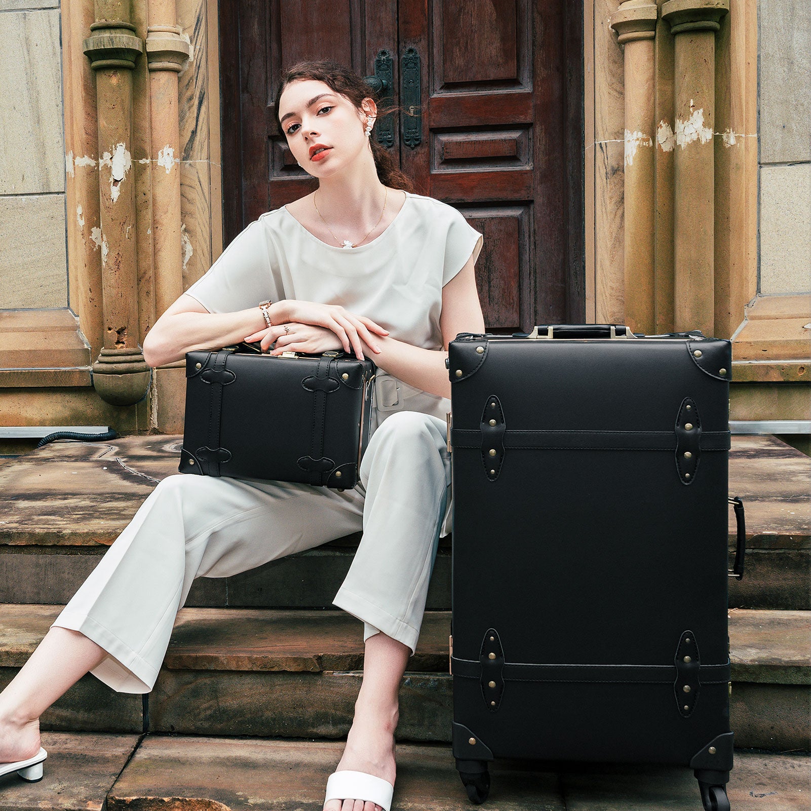urecity vintage suitcase set for women, vintage luggage sets for women –  urecity-luggage