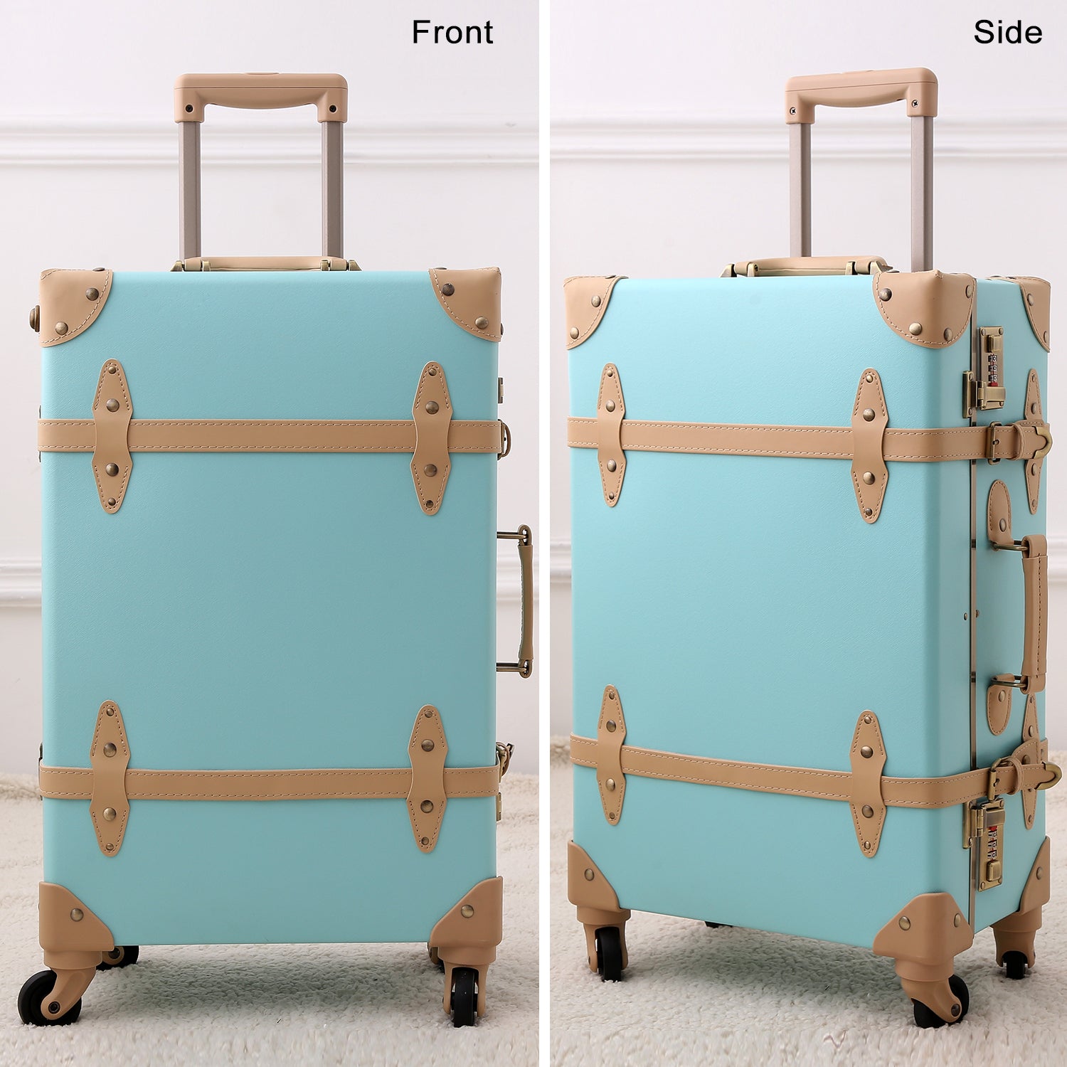 Urecity Vintage Luggage Set - 2-Piece Travel Suitcase Set, PP+PVC Carr –  urecity-luggage